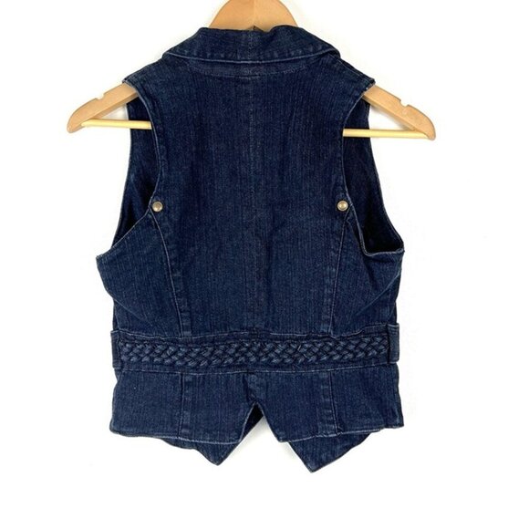 Arden B Vintage Y2K Denim Vest Sz S Cropped Form Fitting Preppy Grunge Western - Picture 2 of 8